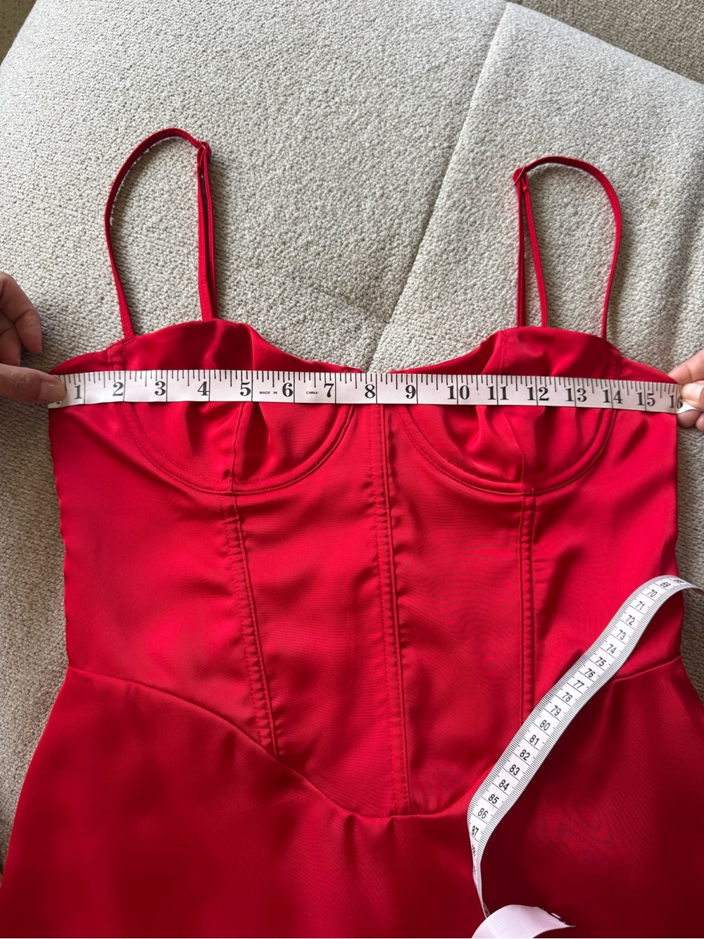 White Fox Boutique Red Bustier Spaghetti-Strap Mini Dress - Picture 6 of 8